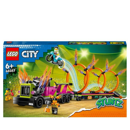 Klocki Lego City Stuntz  Wyzwanie kaskaderskie  ciężarówka i ogniste obręcze 60357