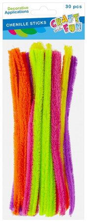 Ozdoba dekoracyjna Druciki powlekane neon 30 szt. mix kolorów CRAFT WITH FUN 567266