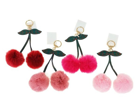 brelok wisienki pluszowe dł.17cm, śred.6cm