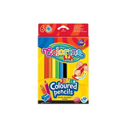 KREDKI 6 KOLORÓW TRÓJKĄTNE JUMBO+TEMPERÓWKA