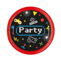 Talerzyki papierowe Gaming Party, next generation, 20cm, 8 sztuk