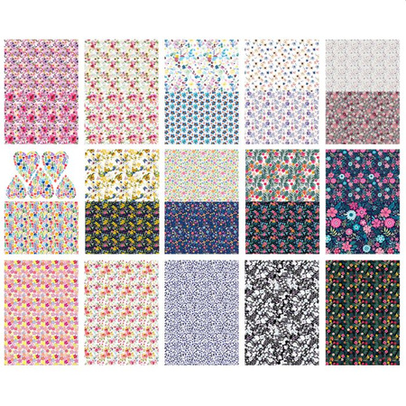 Happy Color Blok z motywami FLOWERS, 80g/m2, A4, 15 ark, 25 motywów