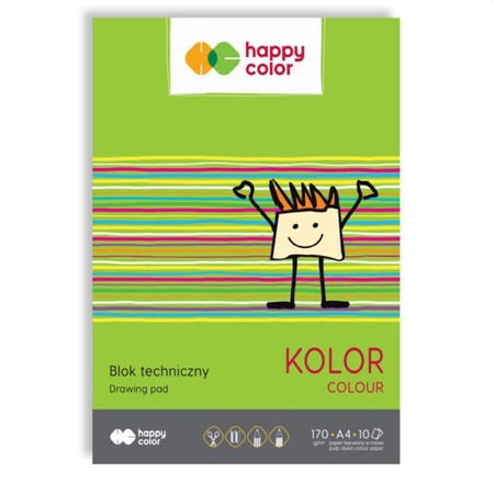 Happy Color Blok techniczny  A4- kolorowe kartki 170g