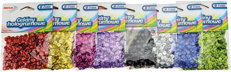 Cekiny hologramowe 8 mm kolor srebrny