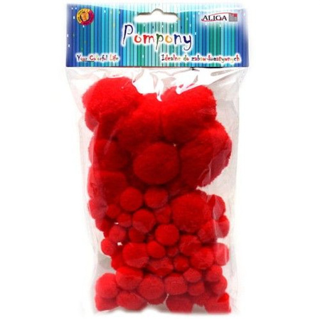 POMPONY CZERWONE