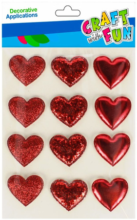 OZDOBA DEK NAKLEJKI PUFFY SERCE 9SZT CF 12 288
