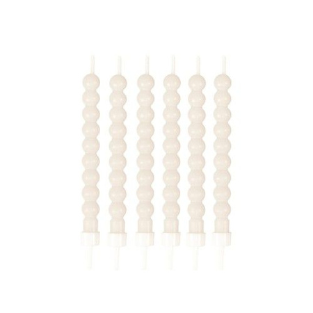 Świeczki perły - dekoracja ciasta (6 szt.)