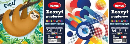 Zeszyt A4 Papierów Kolorowych Samoprzylepnych 8 kolorów Baniamin