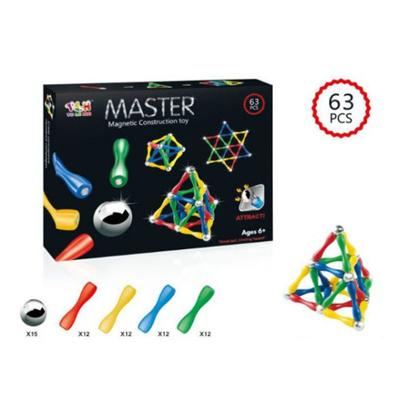 KLOCKI MAGNETYCZNE 63 ELEMENTY