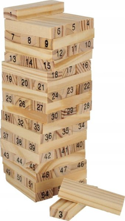 Gra Wieża drewniana Wood Cyfry 7X23X7 cm MEGA CREATIVE