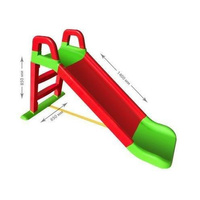 Zjeżdźalnia 3Stopniowa z Przedłużanym Zjazdem 140cm Czerwono-Zielona 3ToysM