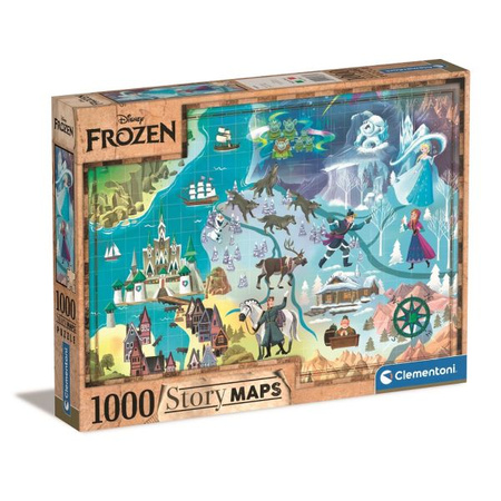 Puzzle 1000 el. Story maps Frozen Clementoni