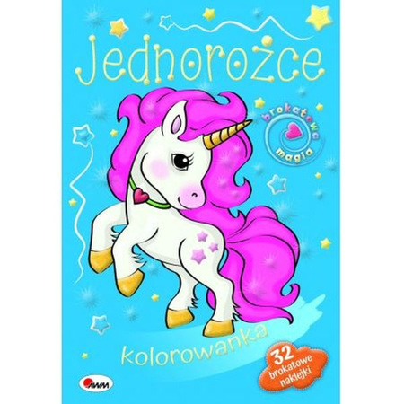 JEDNOROŻCE KOLOROWANKA BROKATOWA MAGIA