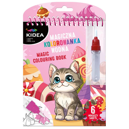 MAGICZNA WIELORAZOWA KOLOROWANKA WODNA P KIDEA (kotki)