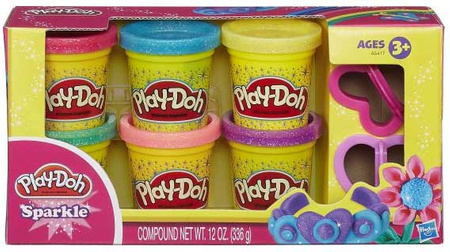 Play-Doh Błyszczące Tuby 6 sztuk