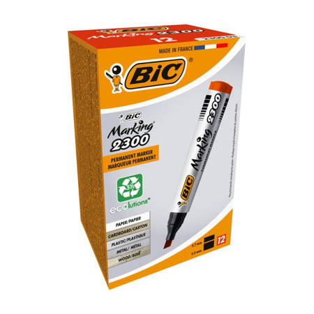 Bic Marker Marking 2300 ze ściętą końcówką czerwony 12 szt