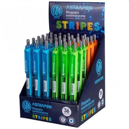 Długopis automatyczny Astra Pen Stripes, display 36 sztuk