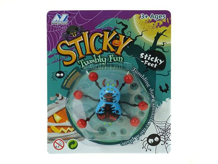 pająk żelowy, chodzący po szybie,; 17x14x3cm,