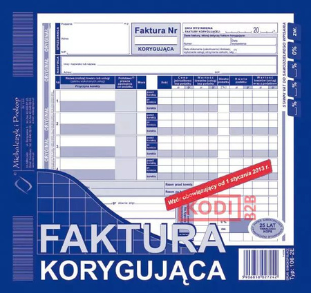 FAKTURA KORYG 2/3 A4