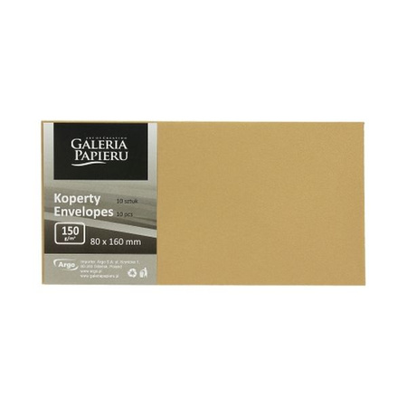 Koperta 80mm x 160mm Pearl złoty K, 150g/m2, op/10szt