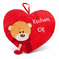 SERCE MIŚ z szalikiem 'KOCHAM CIE' 20 CM  165893        W