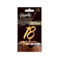 Dekoracja akrylowa na tort 18, złota, 12x7 cm Godan