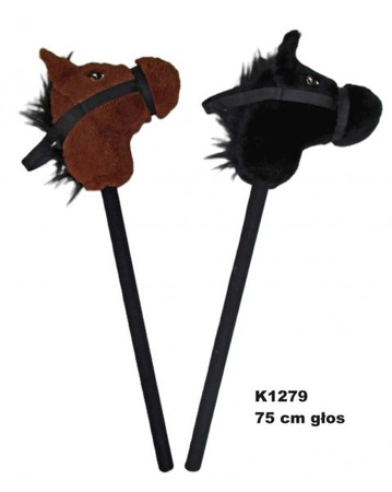 KOŃ NA KIJU 75CM 2KOL GŁOS