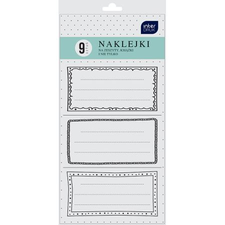 NAKLEJKI NA ZESZYTY RAMKI 9 SZTUK