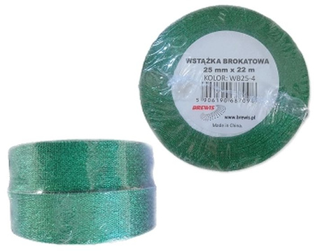 Wstążka brokatowa 25mm WB25-4 zielona