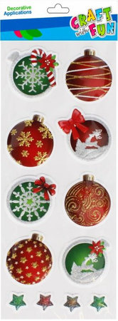 Craft with Fun Naklejki Boże Narodzenie Bombki/Gwiazdki