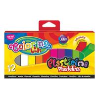PLASTELINA KWADRATOWA 12 KOLORÓW