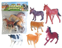 zestaw 6 zwierząt gospodarskich; 18x18x4cm, PVC
