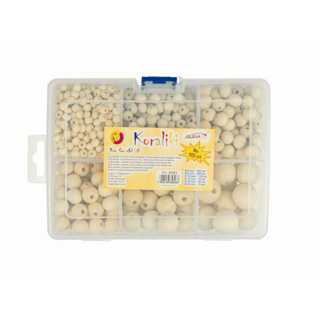 Zestaw PJ-8283 koralików drewnianych w pudełku, op. 1105 szt.