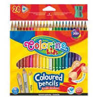 KREDKI 24KOLORY OŁÓWKOWE TRÓJKĄTNE+TEMPERÓWKA