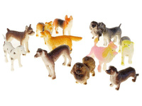 ZWIERZĘTA- zestaw 12 piesków dł.5cm; 17x15x3cm, PVC