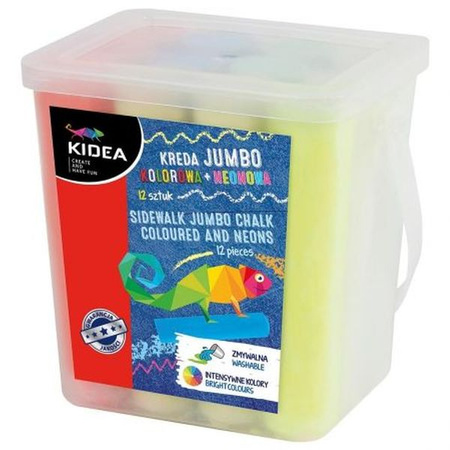 KREDA JUMBO KOLOROWA+NEONOWA 12 SZTUK KIDEA @