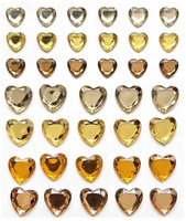 Galeria Papieru Kryształki samoprzylepne Serca mix żółty 38 szt