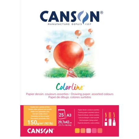 Blok Colorline A3 150g 25A - Ogień (kolory: 5,8,10,11,14)