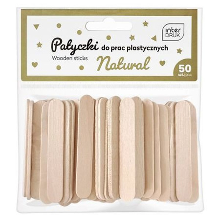 Naturalne patyczki do prac plastycznych 65x10 50szt