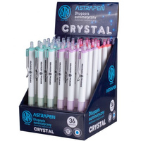 Długopis automatyczny Astra Pen Crystal white, display 36 sztuk