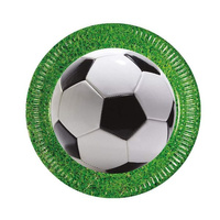 Talerzyki papierowe Football Party, 23 cm, 8 sztuk Godan