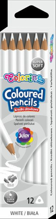 COLORINO - KREDKI OŁÓWKOWE TRÓJKĄTNE 12 SZTUK / BIAŁE /  /12/
