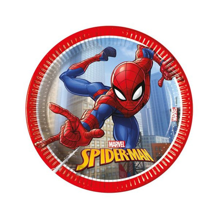 Talerzyki papierowe Spiderman Crime Fighter, 20cm, 8 sztuk Godan