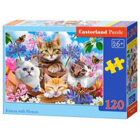 Castorland Puzzle 120 el. Kitten with Flowers