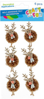 Ozdoba dekoracyjna filcowa samoprzylepna Renifer 6szt. Boże Narodzenie CRAFT WITH FUN 545815