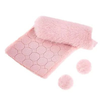 FUTERKOWE POMPONY NA TAŚMIE JASNY RÓŻ 3 CM, 50 SZT.