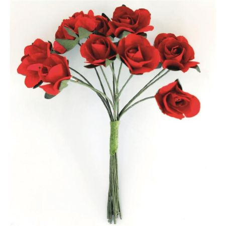 KWIATY PAPIEROWE BUKIET RÓŻE CZERWONE