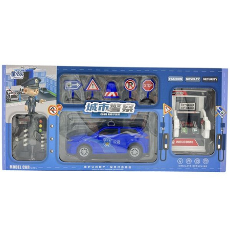 WÓZ POLICYJNY W PUDEŁU Z AKCESORIAM