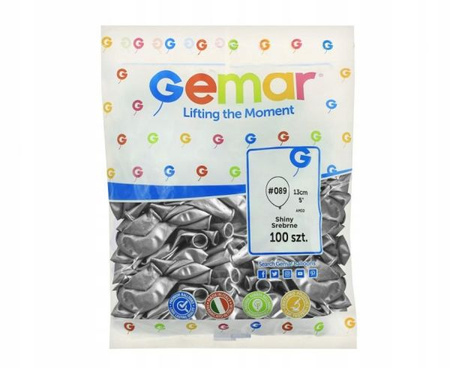 Balony AB50 shiny 5' - srebrne 89/ 100 szt.