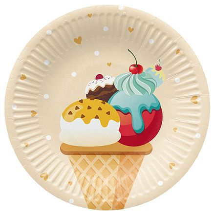 PAW Talerze papierowe 18cm okrągłe 8szt. Ice Cream